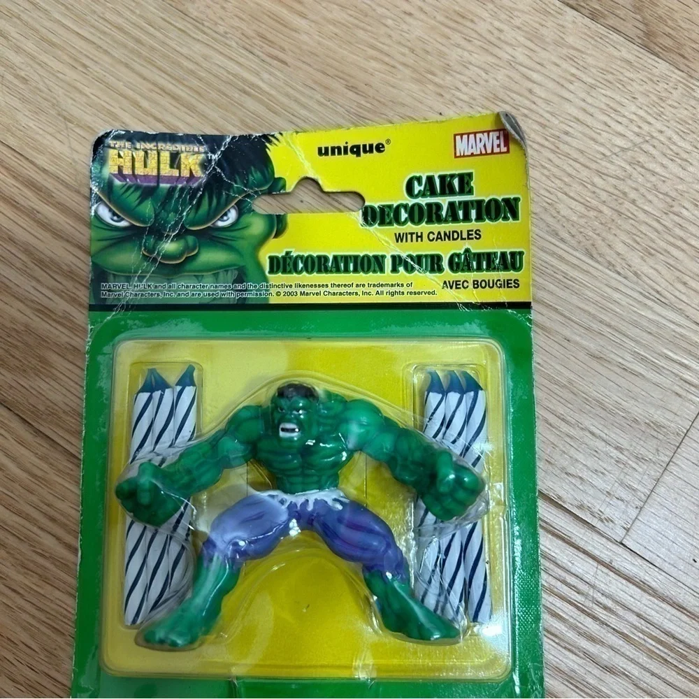Hulk Cake Topper Candles Set NEW Marvel Vintage Green